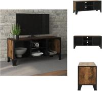 vidaXL: Mueble de TV rústico, color marrón, 105x36x47 cm, fabricado en metal y MDF. Mueble para televisión