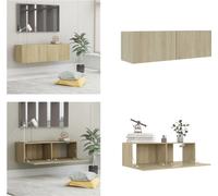 vidaXL Mueble de TV Sonoma Roble, 100x30x30 cm, Material de madera - Mueble de TV - Muebles de TV - Muebles para televisión - Aparador
