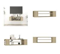 vidaXL Mueble de TV suspendido en roble Sonoma, 100x30x26,5 cm, material de madera - Mueble de TV - Muebles de TV - Mueble de TV colgante - Muebles de TV colgantes