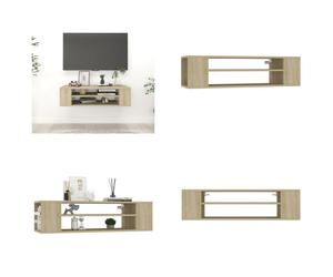 vidaXL Mueble de TV suspendido en roble Sonoma, 100x30x26,5 cm, material de madera - Mueble de TV - Muebles de TV - Mueble de TV colgante - Muebles de TV colgantes