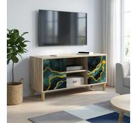 vidaXL Mueble de TV WIJHE, 102 x 33 x 50 cm, melamina color roble Sonoma