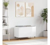 vidaXL Mueble discos madera contrachapada blanco brillo 74,5x38x48 cm