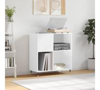 vidaXL Mueble discos madera contrachapada blanco brillo 84,5x38x89 cm