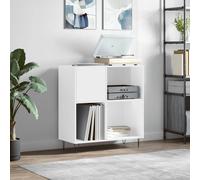 vidaXL Mueble discos madera contrachapada blanco brillo 84,5x38x89 cm