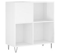 vidaXL Mueble tocadiscos Madera contrachapada Blanco brillo 84,5x38x89 cm