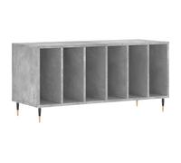vidaXL Mueble tocadiscos Mueble Discos madera contrachapada gris hormigón 100x38x48 cm