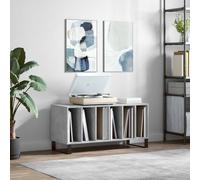 vidaXL Mueble discos madera contrachapada gris hormigón 100x38x48 cm