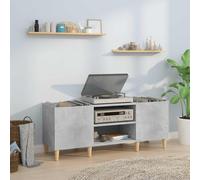 vidaXL Mueble discos madera contrachapada gris hormigón 121x38x48 cm