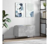 vidaXL Mueble discos madera contrachapada gris hormigón 74,5x38x48 cm