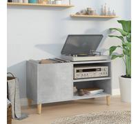 vidaXL Mueble para tocadiscos y discos de vinilo madera contrachapada gris hormigón 84,5x38x48 cm