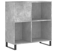 vidaXL Mueble para discos madera contrachapada Gris hormigón 84,5x38x89 cm almacenamiento vinilos