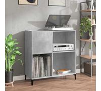 vidaXL Mueble discos madera contrachapada gris hormigón 84,5x38x89 cm