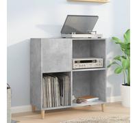 vidaXL Mueble discos madera contrachapada gris hormigón 84,5x38x89 cm