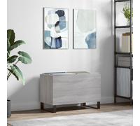 vidaXL Mueble discos madera contrachapada gris sonoma 74,5x38x48 cm