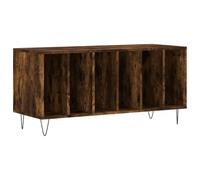 vidaXL Mueble para discos de madera contrachapada Roble Ahumado 100x38x48 cm