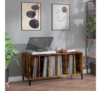 vidaXL Mueble discos madera contrachapada roble ahumado 100x38x48 cm