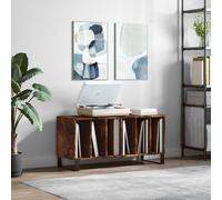 vidaXL Mueble discos madera contrachapada roble ahumado 100x38x48 cm
