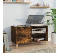 vidaXL Mueble discos madera contrachapada roble ahumado 84,5x38x48 cm