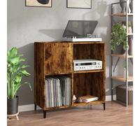 vidaXL Mueble discos madera contrachapada roble ahumado 84,5x38x89 cm
