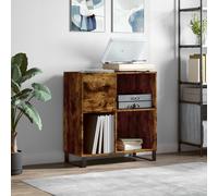 vidaXL Mueble discos madera contrachapada roble ahumado 84,5x38x89 cm