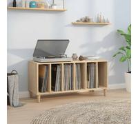 vidaXL Mueble para tocadiscos y vinilos Madera contrachapada Roble Sonoma 100x38x48 cm