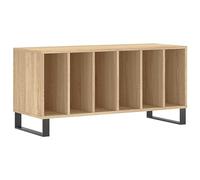 vidaXL Mueble tocadiscos para vinilos Madera contrachapada Roble Sonoma 100x38x48 cm