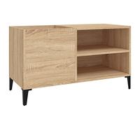 vidaXL Mueble para tocadiscos y vinilos Madera contrachapada Roble Sonoma 84,5x38x48 cm