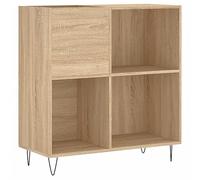 vidaXL Mueble tocadiscos Armario para vinilos Madera contrachapada Roble Sonoma 84,5x38x89 cm