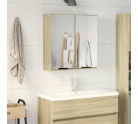 vidaXL Mueble de baño con espejo Roble Sonoma 64,5 x 20 x 66,5 cm Aglomerado