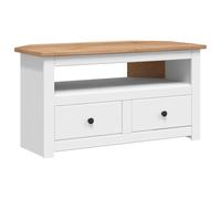 vidaXL Mueble esquinero TV – Madera de pino Panamá, robusto y moderno – Blanco 93x49x49 cm
