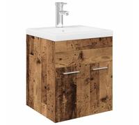 vidaXL Mueble con lavabo aglomerado en color gris brillante/Negro/Blanco brillante y más | almacenamiento funcional diseño moderno para baño dormitorio sala