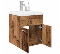 vidaXL Mueble fregadero con lavabo y grifo empotrados madera vieja