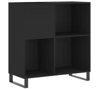 vidaXL Mueble para discos de vinilo con estante Madera contrachapada Negro