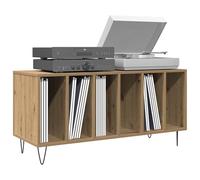 vidaXL Mueble para Discos de Vinilo Roble Artisan 100 x 38 x 48 cm | Aspecto minimalista para cualquier hogar moderno, Tiene cinco estantes espaciosos para tus cosas,