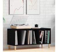 vidaXL Mueble para discos de vinilo Roble Negro 100 x 38 x 48 cm