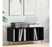 vidaXL Mueble para discos de vinilo Roble Negro 100 x 38 x 48 cm