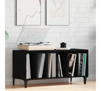 vidaXL Mueble para discos de vinilo Roble Negro 100 x 38 x 48 cm
