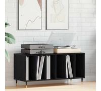 vidaXL Mueble para discos de vinilo Roble Negro 100 x 38 x 48 cm
