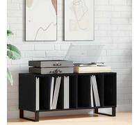 vidaXL Mueble para discos de vinilo Roble Negro 100 x 38 x 48 cm