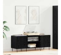 vidaXL Mueble para discos de vinilo Roble Negro 121 x 38 x 48 cm