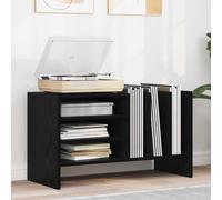 vidaXL Mueble para discos de vinilo Roble Negro 78.5 x 35 x 45 cm