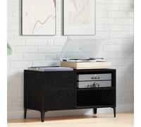 vidaXL Mueble para discos de vinilo Roble Negro 84,5 x 38 x 48 cm