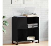 vidaXL Mueble para discos de vinilo Roble Negro 84,5 x 38 x 89 cm