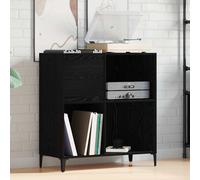vidaXL Mueble para discos de vinilo Roble Negro 84,5 x 38 x 89 cm