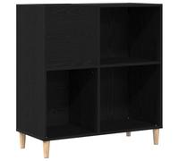 vidaXL Mueble para Discos de Vinilo Roble Negro 84,5 x 38 x 89 cm, Mueble Moderno para Sala, gabinete Rectangular para Discos, Duradero, con Amplio Espacio para organizar en casa