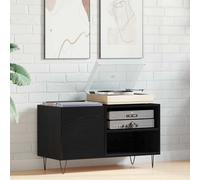 vidaXL Mueble para discos de vinilo Roble Negro 85 x 38 x 48 cm