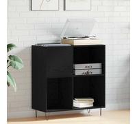 vidaXL Mueble para discos de vinilo Roble Negro 85 x 38 x 89 cm