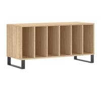 vidaXL Mueble para discos madera contrachapada 100x38x48 cm en color Negro/Gris hormigón/Gris sonoma y más | almacenamiento funcional diseño moderno para baño dormitorio sala