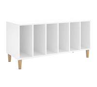 vidaXL Mueble para discos y tocadiscos madera contrachapada blanco 100x38x48 cm