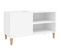 vidaXL Mueble para Discos Madera contrachapada Blanco 84,5x38x48 cm, Mueble para Tocadiscos, Armario de almacenaje de Discos, Mueble para Discos de Vinilo